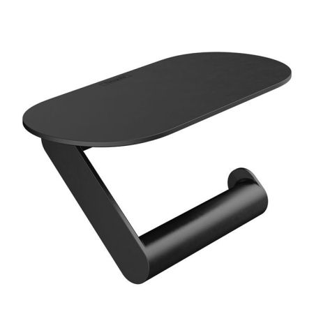 Бумагодержатель, Hansgrohe, WallStoris, без крышки, с полкой, ширина, мм-230, глубина, мм-100, высота, мм-97, тип установки-настенный, материал-пластик, цвет-черный матовый, артикул 27928670