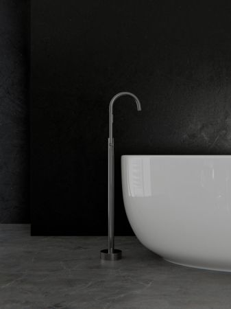 Смеситель для ванны напольный Knotlor SS-27/GM, вороненая сталь, артикул SS-27/GM