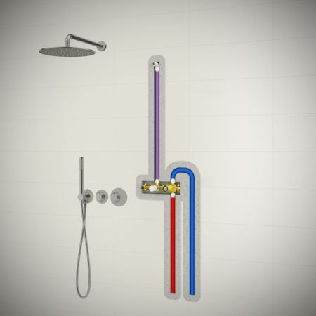 Душевая система встроенная с термостатом Timo Saona никель (SX-2359/13SM), артикул SX-2359/13SM