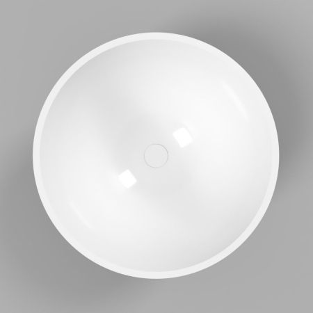 Умывальник WHITECROSS Amethyst D=50 (черный/белый глянец) иск. камень, артикул 0711.050050.10100