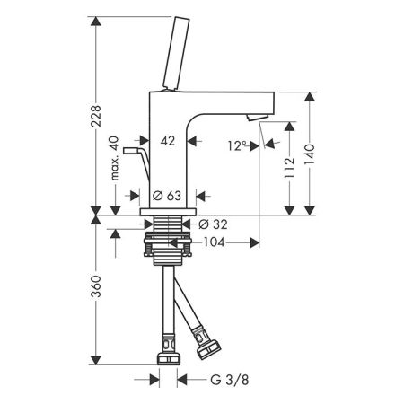 AX Citterio Смеситель для раковины , цвет шлифованное красное золото, артикул 39010310