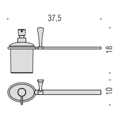 Colombo Land Полотенцедержатель 37.5 см с дозатором, цвет: хром/матовое стекло, артикул B2874S.CR-VAN