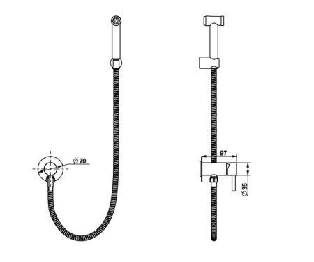 Гигиенический душ со смесителем Bronze de Luxe SCANDI 14512B, черный, артикул 14512B