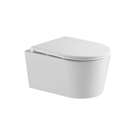 Унитаз подвесной безободковый (торнадо) DQ Schille 570*430*360мм, сиденье микролифт, белый (DT1466516), артикул DT1466516