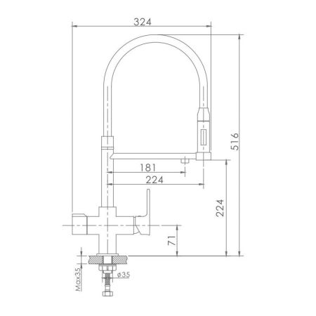 Смеситель для кухни Haiba HB76854, хром