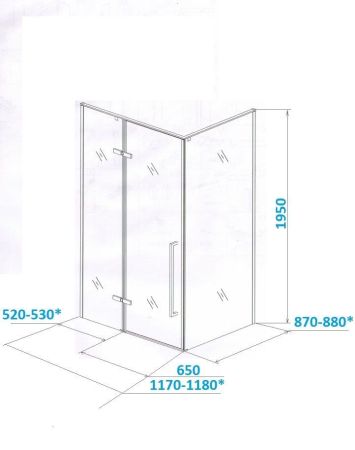 Ограждение C1AW душевое Cerutti SPA без поддона (120x90x195), артикул C1AW