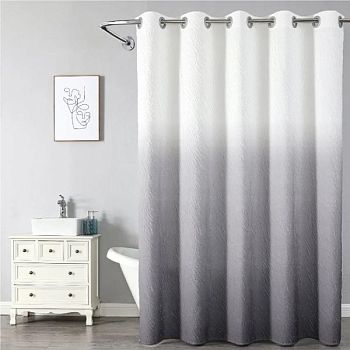 Штора для ванной комнаты Savol SK-FH1820C, белый/серый