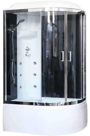 Душевая кабина Royal Bath RB 8120BK3-BT-CH (черное/прозрачное) левая, артикул RB8120BK3-BT-CH-L
