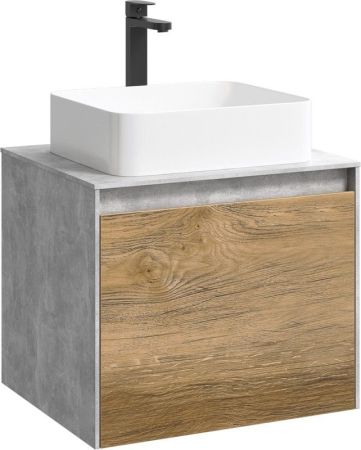 Mobi Корпус подвесной тумбы 60 см под умывальник , цвет бетон светлый