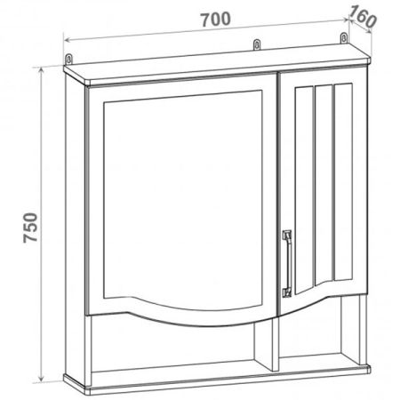 Зеркальный шкаф Runo Марсель 70 4620750028817 Белый