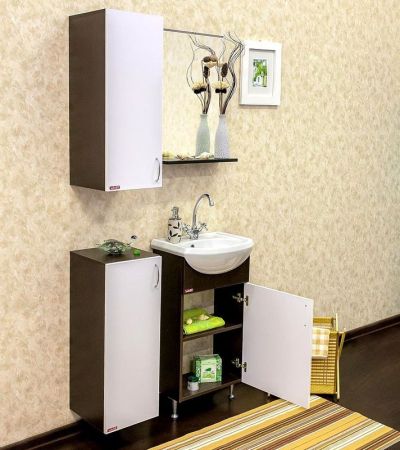 Тумба для раковины Sanflor Мокко 45 R Н0000000766 Венге Белая, артикул Н0000000766