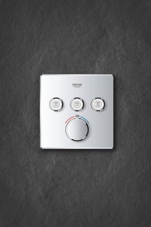 Внешняя часть термостатического смесителя на 3 выхода GROHE Grohtherm SmartControl, хром (29126000)