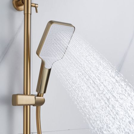Душевая система Shevanik S4436G, золотой сатин