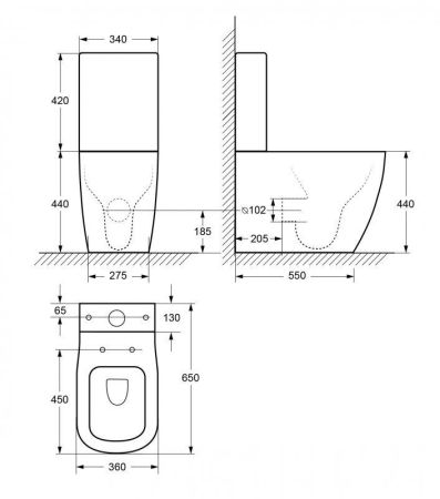 Унитаз-компакт безободковый CEZARES LUX
