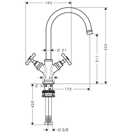 AX Montreux Смеситель для раковины , цвет шлифованное золото, артикул 16506250
