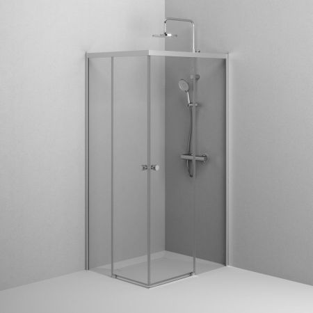 W94G-403-10080-MТ Душевое ограждение X-Joy Square Slide 100х80, мат хром, прозрачное, артикул W94G-403-10080-MТ