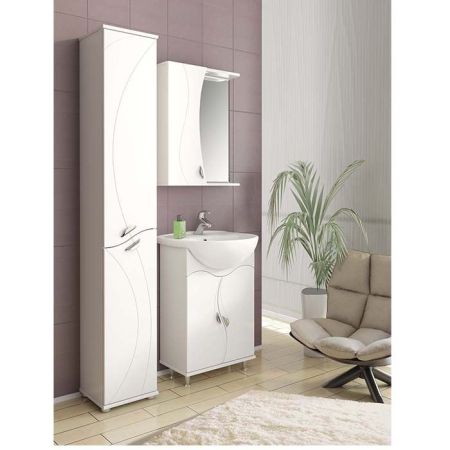 Зеркало со шкафом Vigo Faina 55 L с подсветкой Белое, артикул 25-550-Л