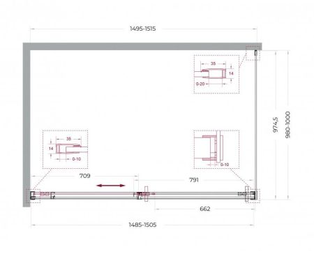 SOFT_CLOSE-1-AH-1-140/90-C-GM Душевой уголок, артикул SOFT_CLOSE-1-AH-1-140/90-C-GM