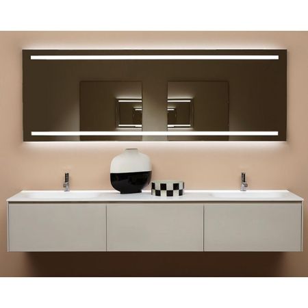 ANTONIO LUPI SPIO Зеркало 2160х750х40 мм., с блестящей кромкой, с белой светодиодной подсветкой 4000K, без выключателя, на раме из полированной стали, артикул SPIO175W.216