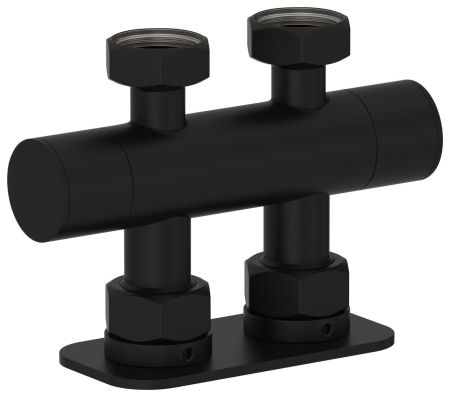 Вентиль, Сунержа, EU50, ширина,мм-136, глубина,мм-50, высота,мм-99, 2 х НГ G 3/4" / 2 х НГ G 3/4", прямой, материал-нержавеющая сталь, цвет-чёрный матовый