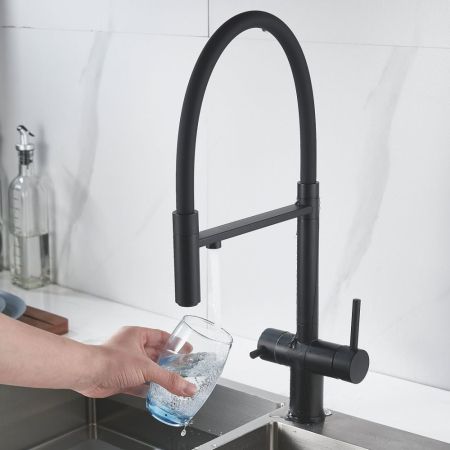 Смеситель для кухни с подключением фильтра Shevanik S178H, черный