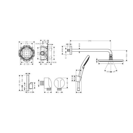 HG Raindance  Душ. cистема, цвет черный матовый, артикул 27959670