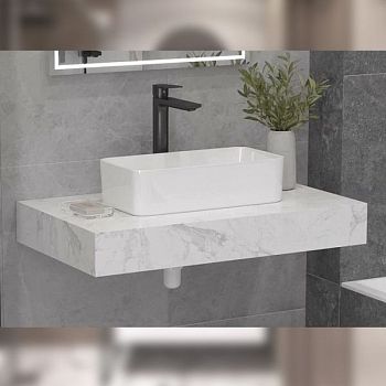 Столешница Velvex Unit 80 белый мрамор