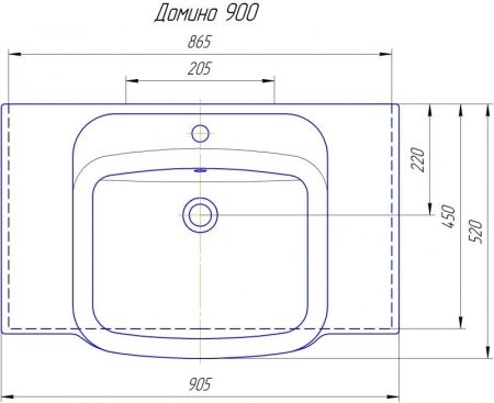 Тумба с раковиной SanVit Тандем 90 ktandem90 с фактурой под дерево подвесная Акация светлая