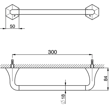 Полотенцедержатель, Cisal, Chérie, одинарный, ширина, мм-305, глубина, мм-84, тип установки-настенный, цвет-Gold, артикул CE09010024