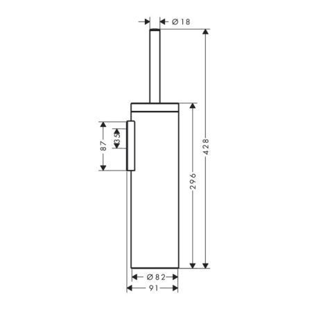 AXOR UNIVERSAL CIRCULAR Ершик для унитаза, настенный, цвет хром, артикул 42855000