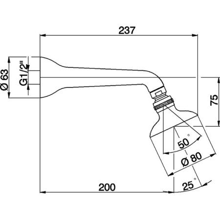 CISAL Arcana Душевая лейка для настенного крепления, цвет хром CISAL Arcana Душевая лейка для настенного крепления, цвет хром