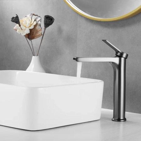 Смеситель для раковины Shevanik S8311T, оружейная сталь, артикул S8311T