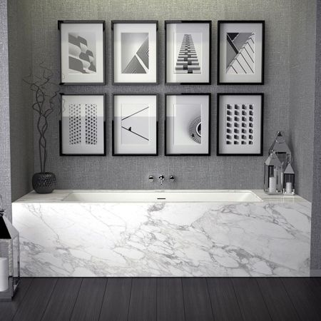 KNIEF Shape Ванна встраиваемая, 180x80xH60cм, с щелевым сливом-переливо click-clack, белая матов(с комплектом ножек) ЦЕНА на 2 ванны из прихода), артикул 0600-750-01