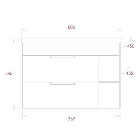 Тумба Onika Легран 80 подвесная, дуб галифакс (ум. Como-80)