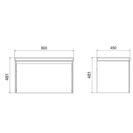Тумба под раковину подвесная Velvex Klaufs tp.KLA.COM.80.1Y, 80 см, артикул tp.KLA.COM.80.1Y