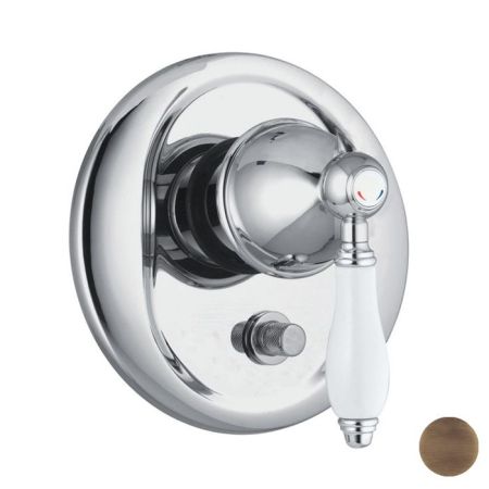 FIMA|Carlo Frattini Herend Смеситель для душа встроенный, с переключателем на 2 источника, внешняя часть, цвет бронза, артикул F5409X2BR