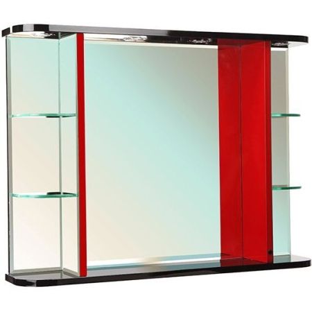 Зеркало Bellezza Рио 90 4613615060213 с подсветкой Черное Красное, артикул 4613615060213