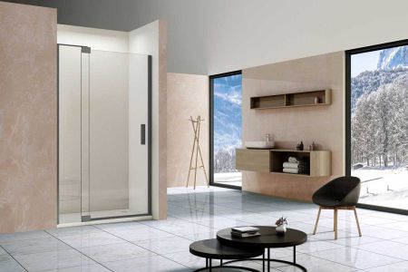 Душевая дверь Extra VDP-1E8090CLGM, 800/900, вороненая сталь, стекло прозрачное, артикул VDP-1E8090CLGM