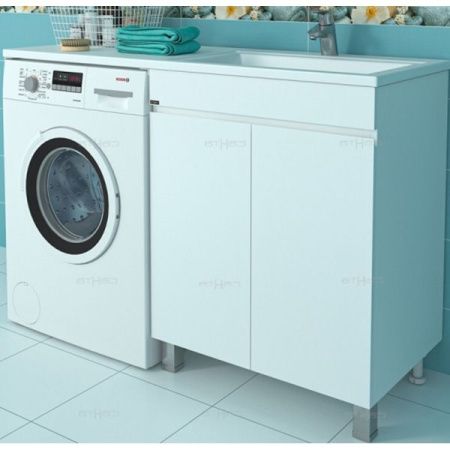Тумба с раковиной СанТа Марс 130 R 700265+900115 Белая Тумба с раковиной СанТа Марс 130 R 700265+900115 Белая