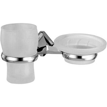 Стакан для зубных щеток с мыльницей WasserKRAFT Aller K-1126 Хром