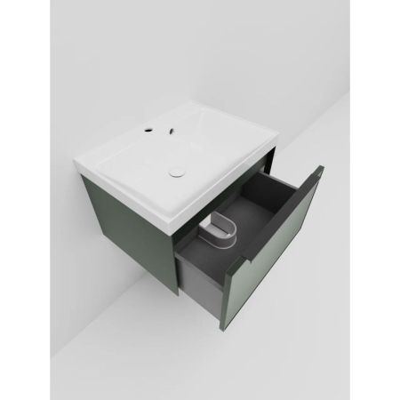 Тумба под раковину подвесная La Fenice SIMPLA FNC-01-SIM-G-60, серо-зелёная, артикул FNC-01-SIM-G-60