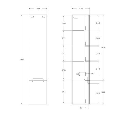 Шкаф подвесной BELBAGNO ETNA-M-1500, артикул ETNA-M-1500-2A-SO-BL-L