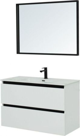 Комплект мебели для ванной De Aqua Ариетта NEW 100 белый матовый