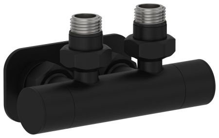 Вентиль, Сунержа, EU50, 2 х НР G 1/2" / 2 х НГ G 3/4", угловой, скрытый, цвет-чёрный матовый