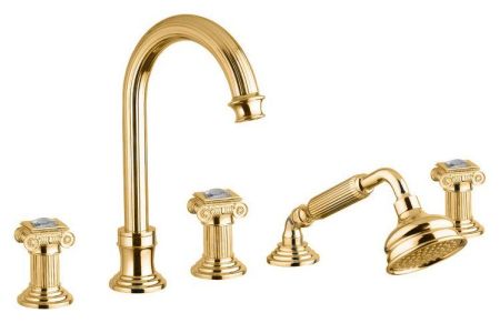 Смеситель на борт ванны с выдвижным душем и переключателем CEZARES OLIMP-BVD, артикул OLIMP-BVD-02-O