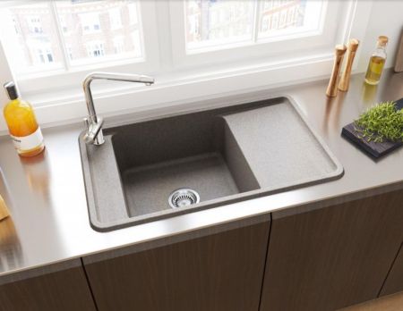 Кухонная мойка Акватон Беллис 87 1A724832BS250 Серый шелк, артикул 1A724832BS250