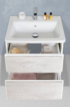 Тумба под раковину ROCA RONDA 57,7 ZRU9303002 (подвесная, белый матовый/бетон), шт, артикул ZRU9303002