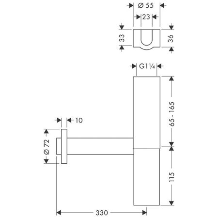 AX  Дизайнерский сифон Flowstar, 1¼’, цвет: хром, артикул 51303000