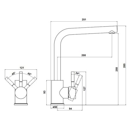 Смеситель для кухни Dr. Gans Лира 319.08Н.1123.409, базальт