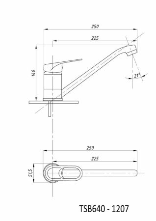 Смеситель для кухни TSARSBERG (TSB-640-1207) тип См-МОЦБА, См-УмОЦБА, артикул TSB-640-1207